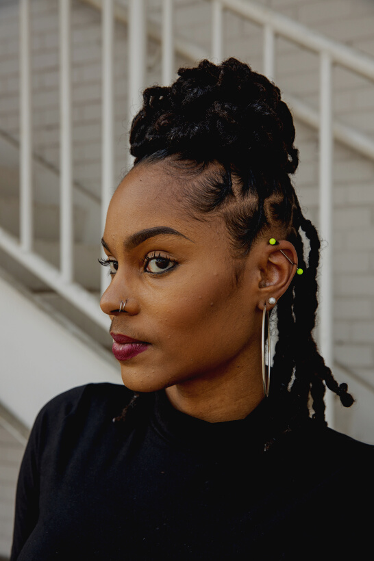 Portrait of a Woman in Dreadlocks